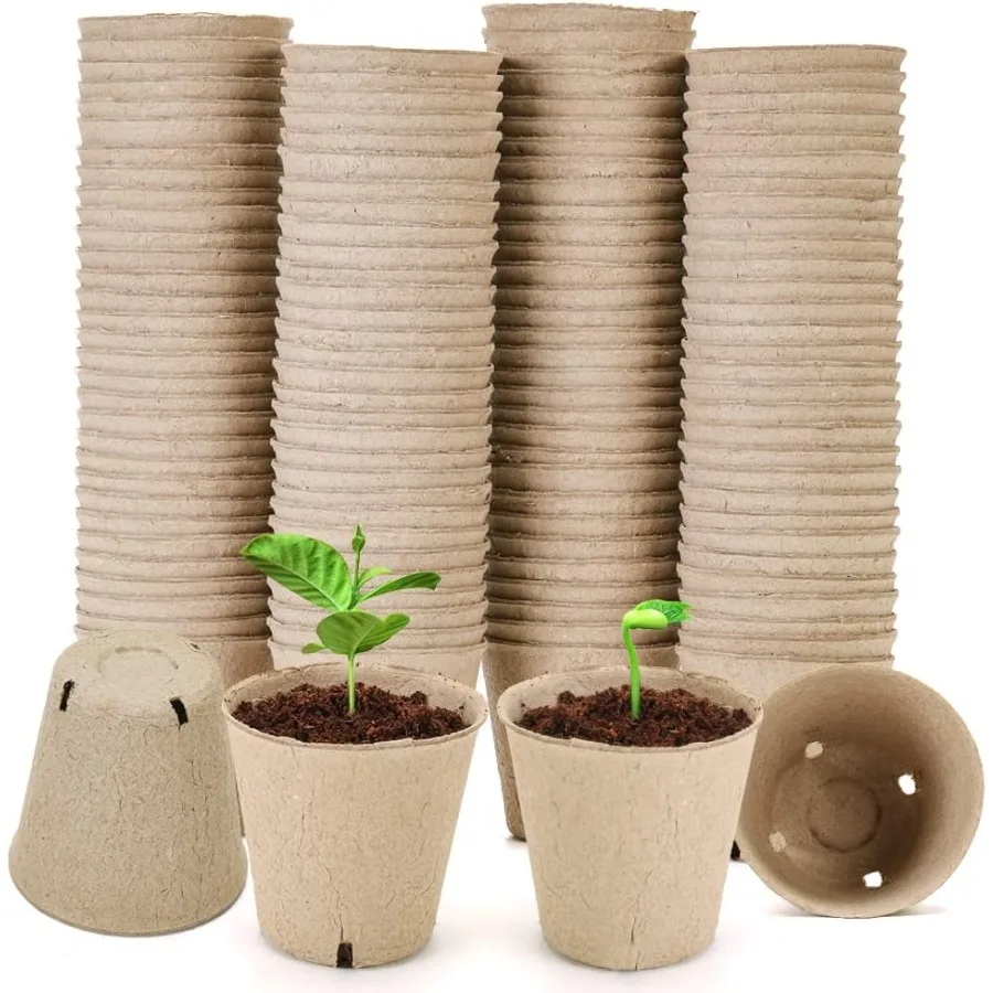 

Peat Pot 126 Packs 3.15 Inch Seed Starting Pots with Drainage Holes Round Nursery Pot Biodegradable Round Plant Seed Starter Pe