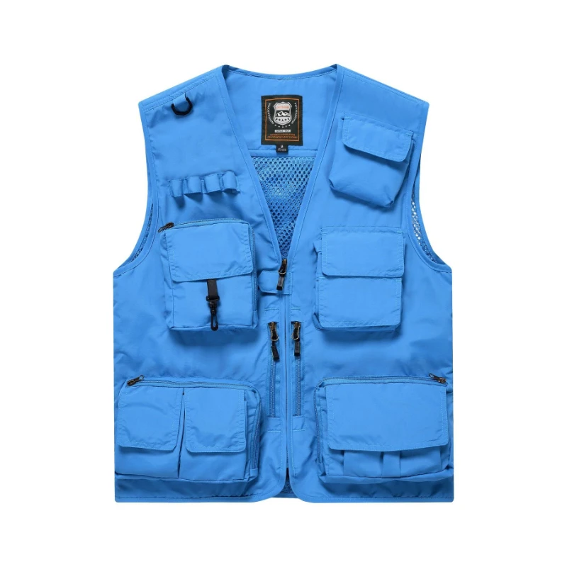 7XL Mens Fishing Vest Quick Dry Multi Pocket Work Vest Fishing Clothes  Tank Top Summer Breathable Mesh Outdoor Hiking Waistcoat