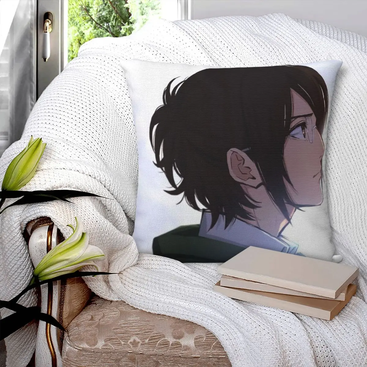 Attack On Titan Hange Zoe Anime Girl  Square Pillowcase Cushion Cover Pillow Case Throw Pillow Cover for Home Bedroom Car