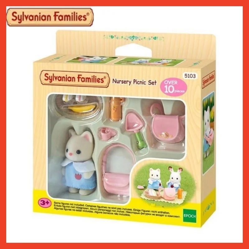 Hot Sale Sylvanian Families Anime Figure New Color Kindergarten School Uniform Baby Picnic Set Girl Gift Play Toy