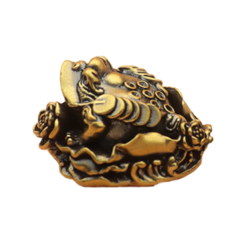 Feng Shui Toad Money Brass Wealth Chinese Fortune Golden Frog Home Office Decoration Lucky Favor Gifts Tabletop Ornament