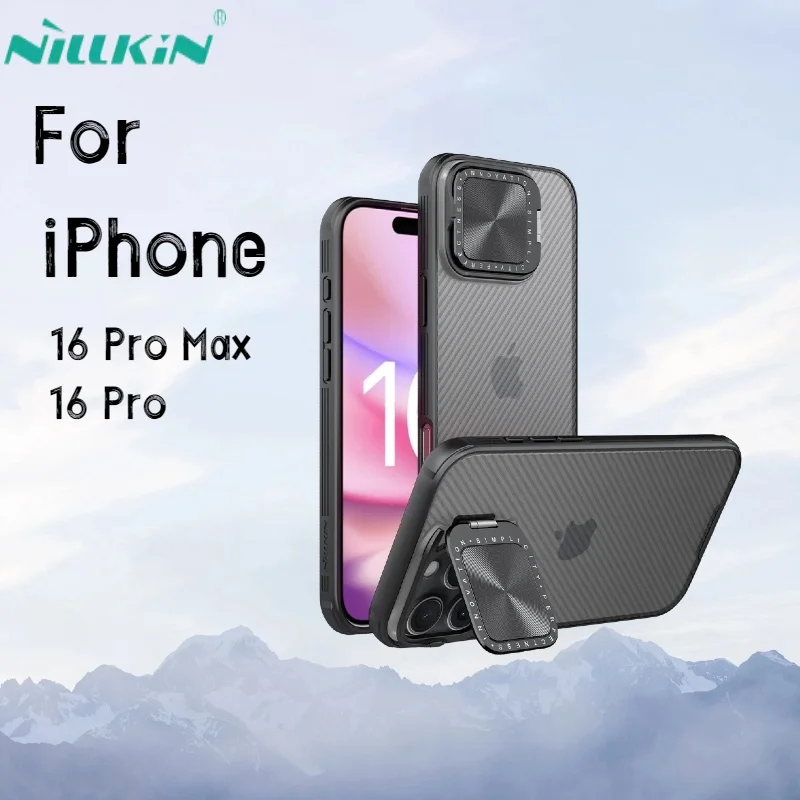 Funda Nillkin para Apple iPhone 16 Pro Max / 16 Pro, CamShield Prop Lens, con Soporte, Protección de Cámara, Cubierta Trasera