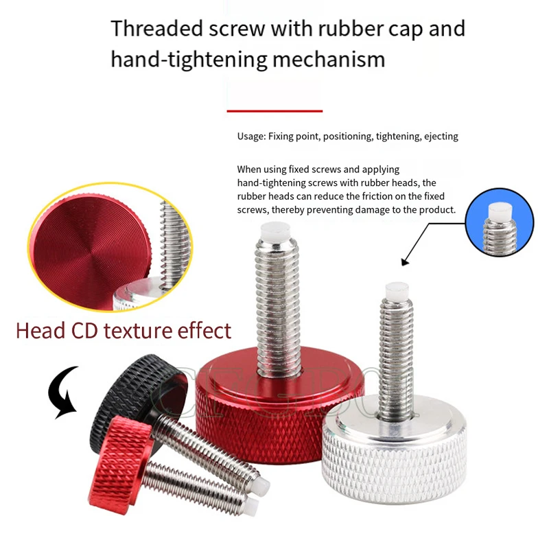 M3 M4 M5 M6 M8 M10 GB835 304 Stainless Steel Knurl Flat Big Round Head Hand Tighten Decorative Thumb Screw Adjusting Bolt