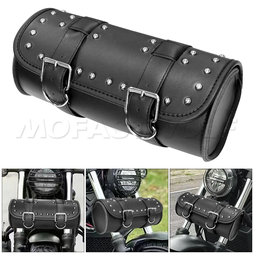 Universal Motorcycle Side Bag Retro For Sportster XL883 Cafe Racer Honda Yamaha PU Leather Saddle Bag Luggage Tool Side Bag