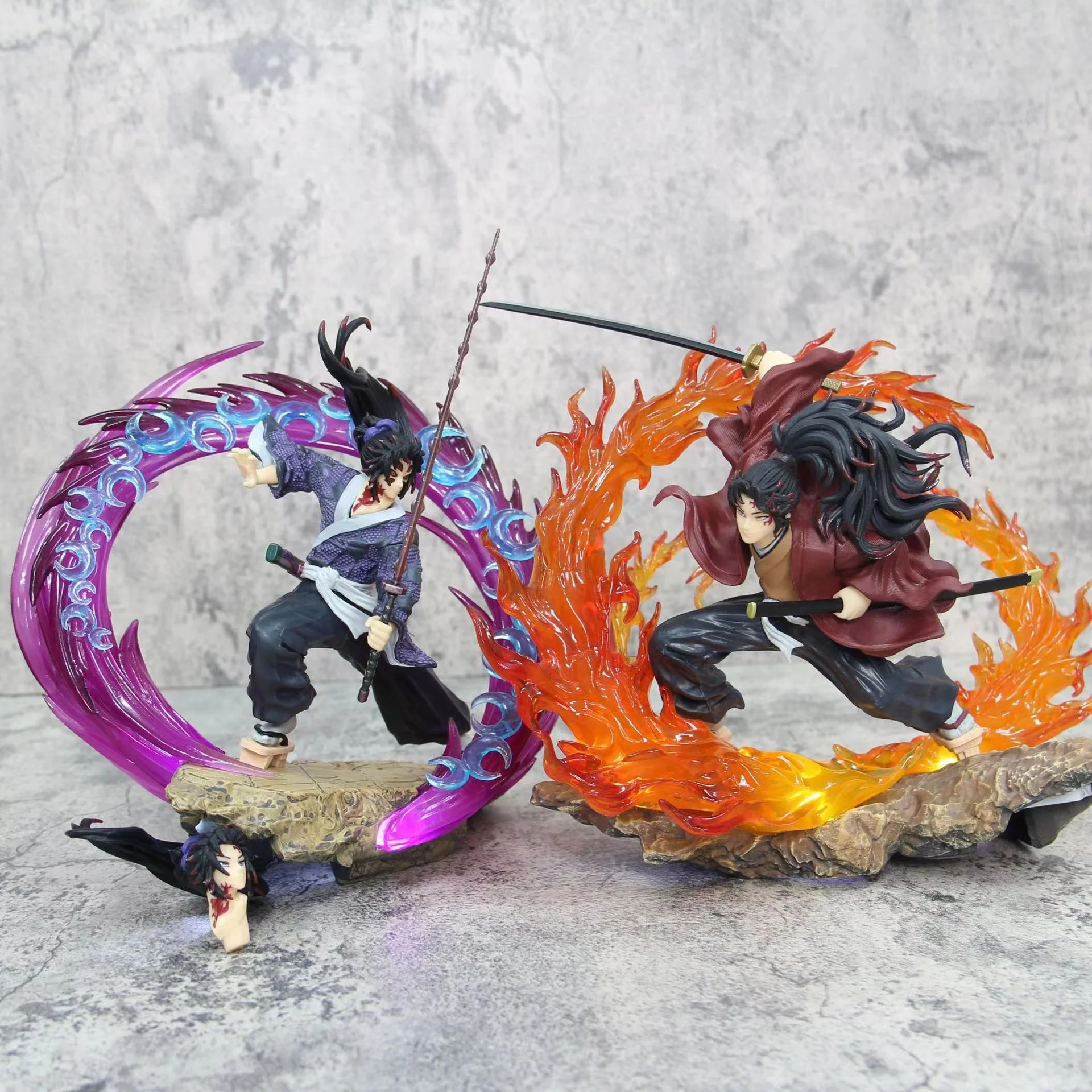 Anime Demon Slayer  Figure Kimetsu no Yaiba GK Kokushibo Tsugikuni Yoriichi With Light Action Figure Collection Doll Statue Toys