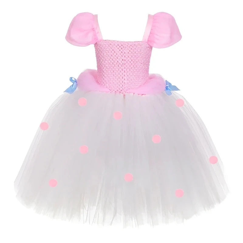 Toy Bo Peep Costume for Girls Birthday Party Dresses Tutu Princess Dress Shepherdess Cosplay Halloween Costume for Kids Clothes image 4