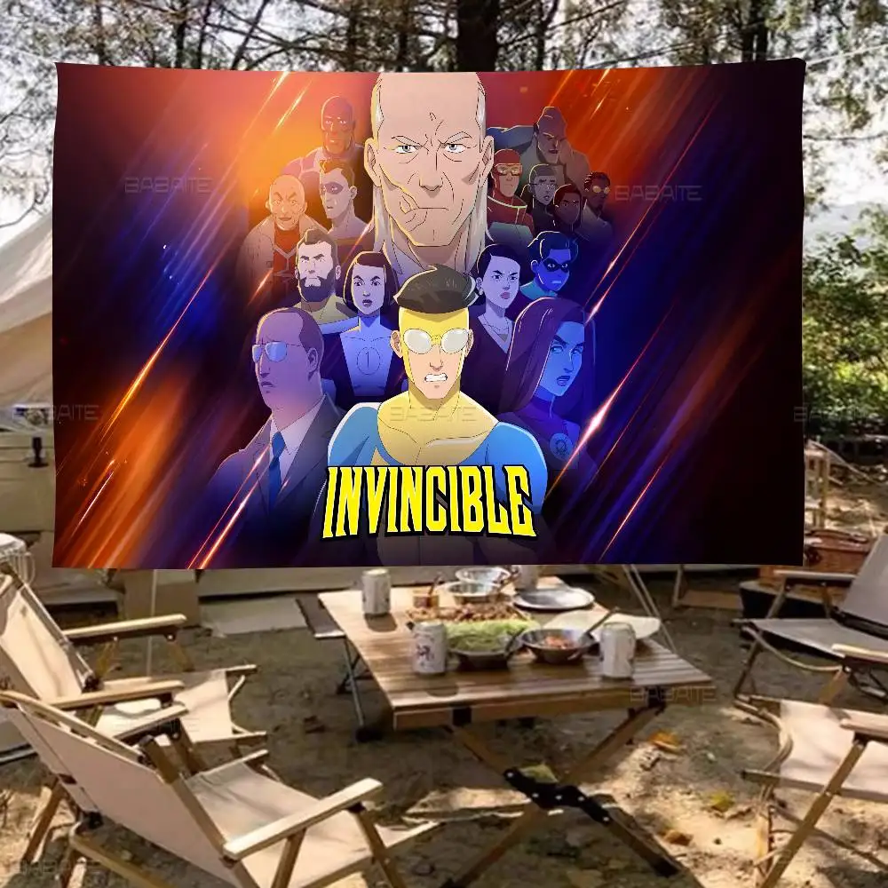 Cartoon Images I-InvincibleS High End Quality Banner Printing Artistic Atmosphere Style Camping Flag