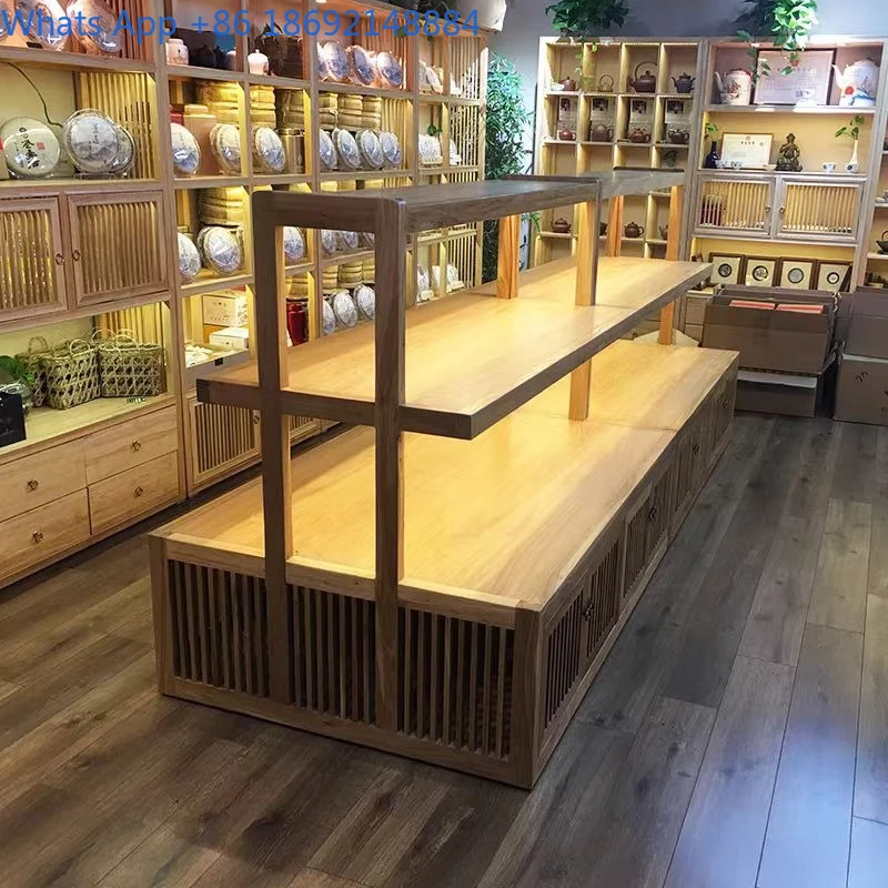 

Island Cabinet Jewelry Store Display Cabinet Jewelry Container Vintage Cultural Art Jade Storage Tea Cabinet