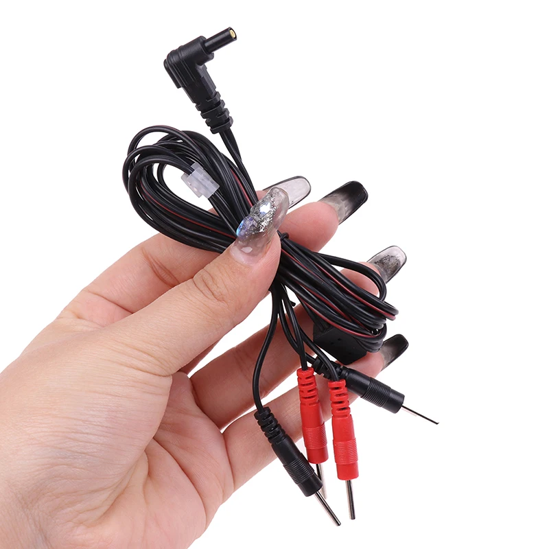 2/4Button 2/4pin Electrotherapy Electrode Lead Electric Shock Wires Cable For Massager Connection Cable Massage And Relaxation