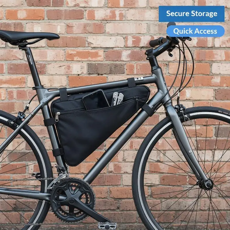 Durable Triangle Bike Frame Bag 1Pcs Front Tube Storage for Easy Access during Rides