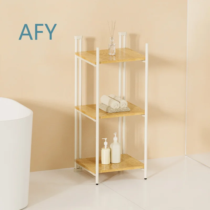 Cross-border towel washing rack for bathroom floor-to-ceiling storage drying rack for iron and wood multi-layer bathroom rack
