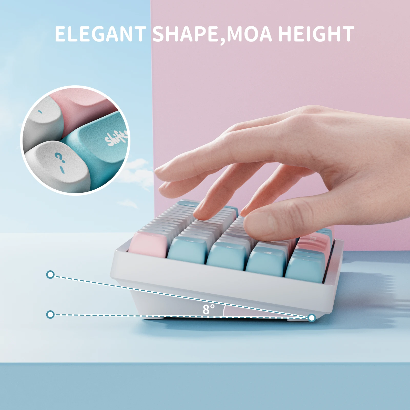 RK Royal Kludge RK837 Russian Mechanical Keyboard 68 Keys 65% RGB