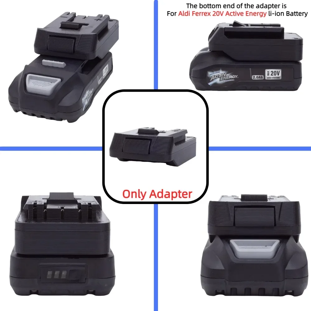 Imagem -05 - Adaptador Conversor de Bateria para Bateria de Lítio de Energia Ativa Aldi Ferrex 20v para Ferramentas de Perfuração sem Fio Bosch 18v Apenas Adaptador