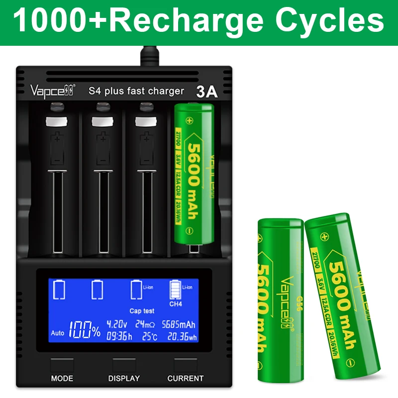 1-10 stücke Original Vapcell G56 21700 Batterie 5600 mAh Kapazität 12,5 A 3,6 V Lithium-Batterie Starke Leistung wiederaufladbare Batterie
