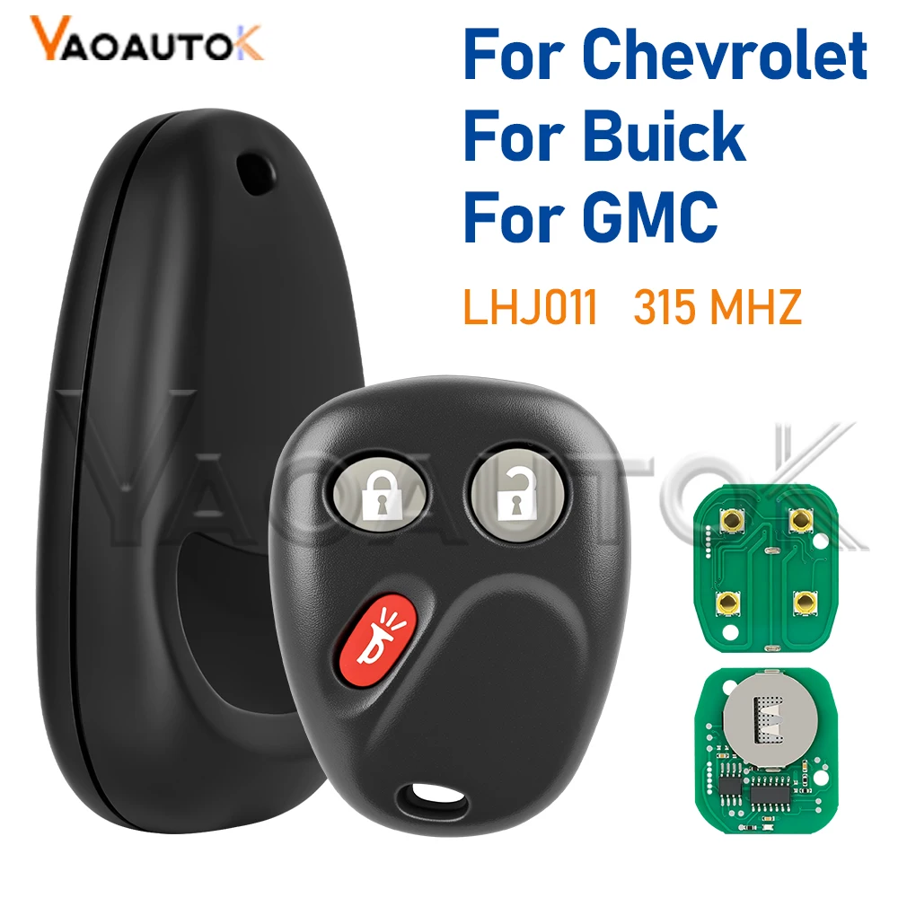 Llave remota LHJ011 para Chevry Equinox Tahoe, GMC Sierra Yukon, H2 Vue, Pontiac Torrent, 315Mhz, transmisor de 3 botones