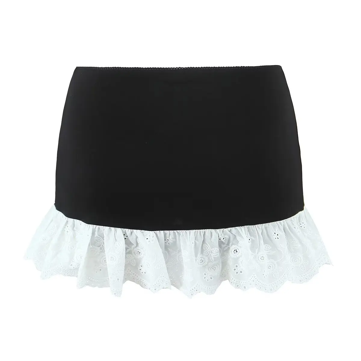 JNLEAOG 섹시한 타이트 레이스 하프 스커트 이너 팬티 포함 하이 웨이스트 폴리에스터 섬유 여름 캐주얼 숏 스커트 여성용