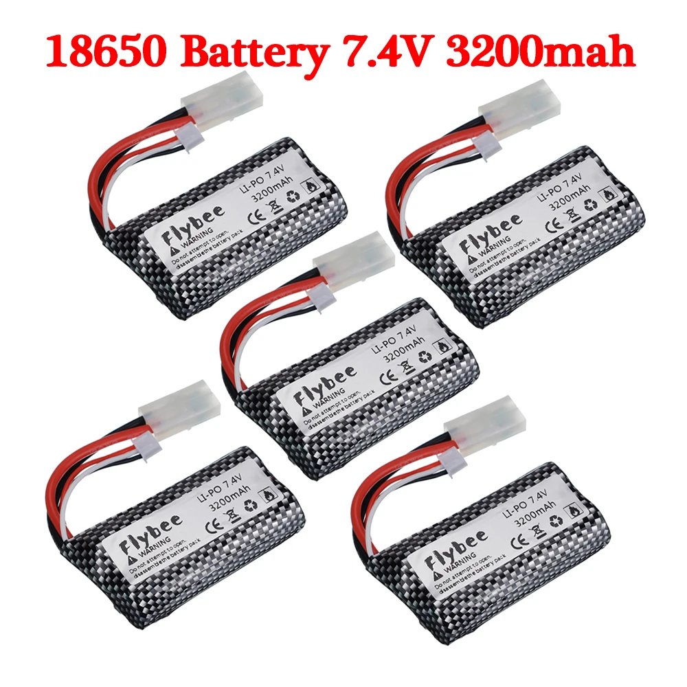 In stock (Tamiya 2P Plug) 7.4V 3200mAH 18650 25C Li-ion Batery For RC Helicopter Car Trucks Tank Boat Toys 2S 7.4V battery