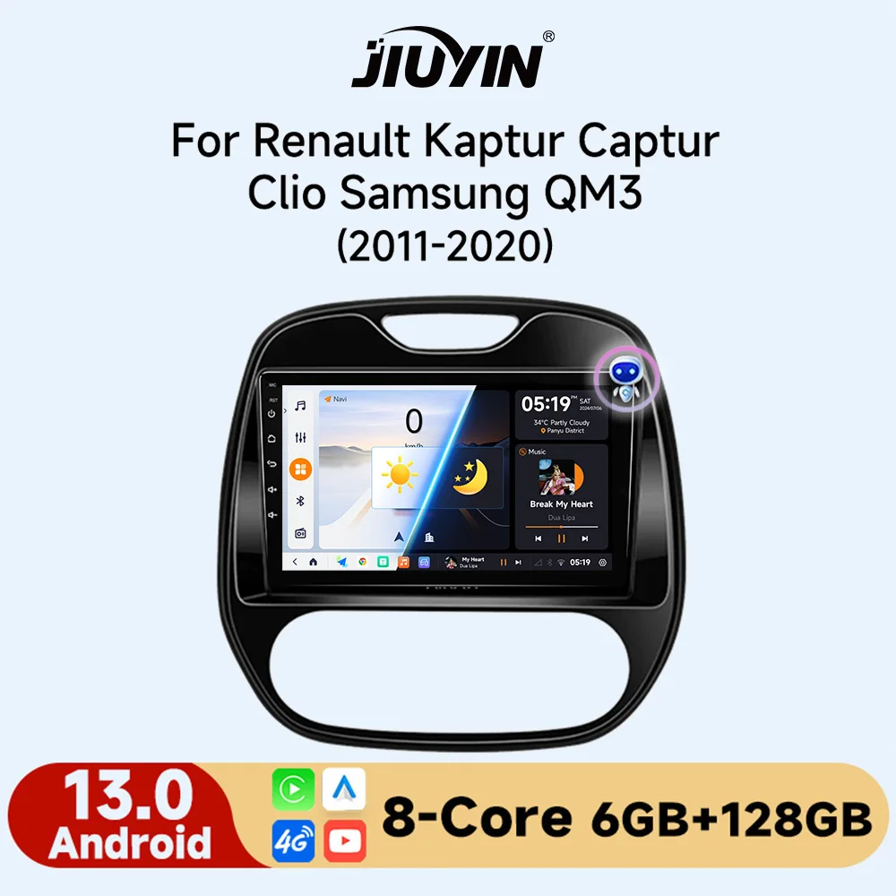 

JIUYIN Android 13 Car Radio For Renault Kaptur Captur Clio Samsung QM3 2013 - 2016 Wireless Carplay multimedia Android Auto 4G 2