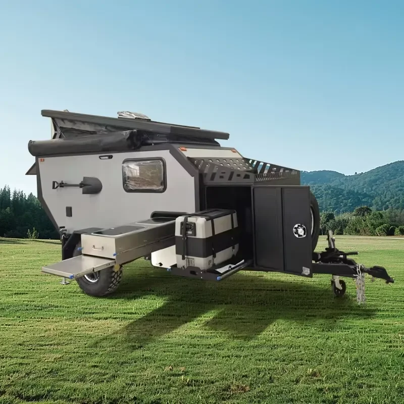 Mini Lite Camper Travel Trailer Pullout Kitchen for Bedroom Caravan Motorhome RV