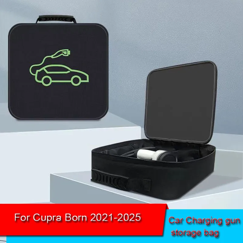 

EV Car Portable Charging Cable Storage Carry Bag For Cupra Born 2021-2023 Waterproof Retardant Trunk Storage Box Accessory