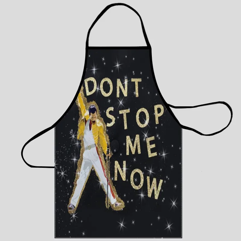 Freddie Mercury Apron Kitchen Aprons for Women Non-woven Fabric Cleaning Pinafore Home Cooking Accessories