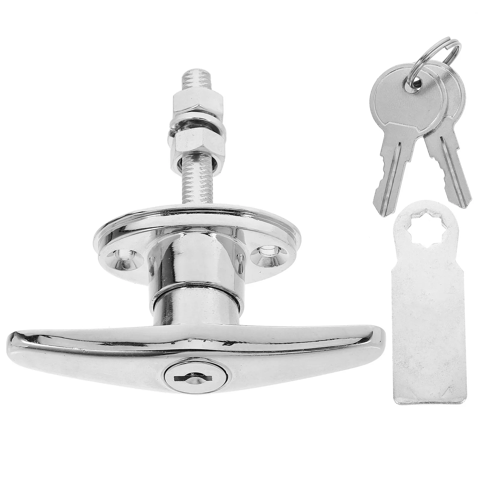 T Shaped Handle Lock Set Alloy Metal Barn Door Garage Door Lock Sliding Gate Cabinet Drawer Locking Handle with Keys Versatile