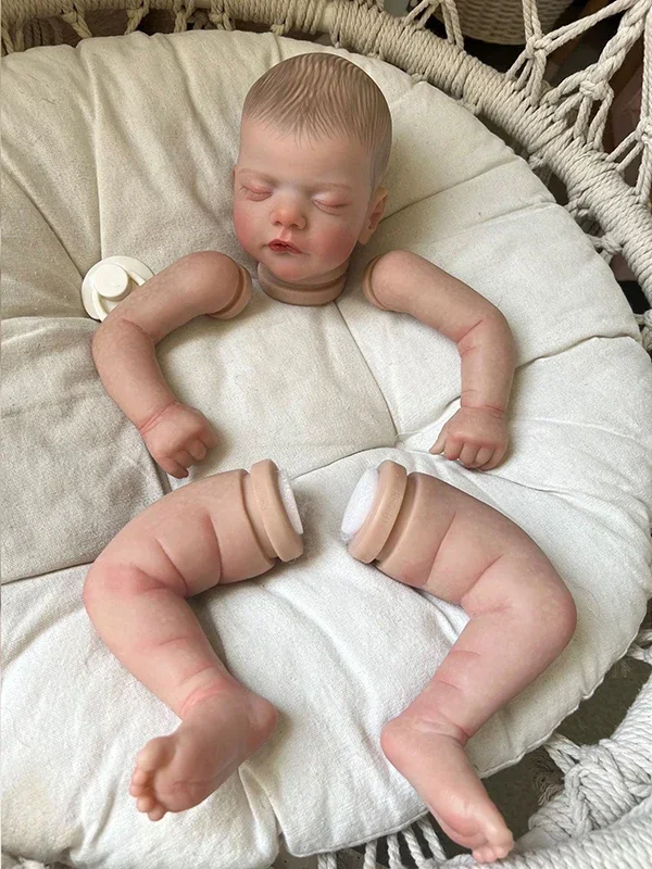 18inches Reborn Doll Kit Sleeping Baby Sam Already Painted Reborn Doll Parts with Cloth Body Muñecas Kit Bebe Reborn