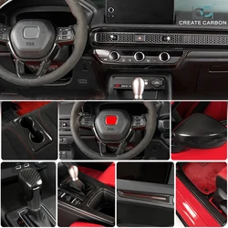 Car Interior Accessories For Honda 11th Gen Civic Type R Fl5 Steering Wheel Cover Trim Rearview Mirror Cover Center Dash Panel