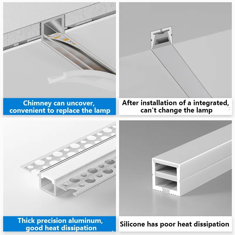 Embedded Arc LED Aluminum Profile Channel Frameless DIY Home Recessed Curved Ceiling Drywall Decor Bending Linear Bar Strip Lamp