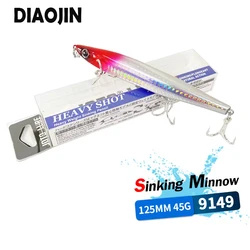 45g125mm Sinking Heavy Minnow Monster Shot Fishing Lures Artificial Baits Saltwater Lures Rolling Action Pesca Fishing Supplies