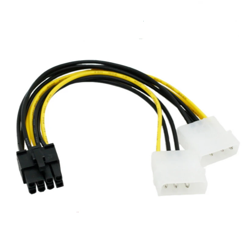 1Pc 18cm 8Pin to Dual 4Pin Video Card Power Cord 180W Y Shape 8 Pin PCI Express To Dual 4 Pin Molex Graphics Card Power Cable