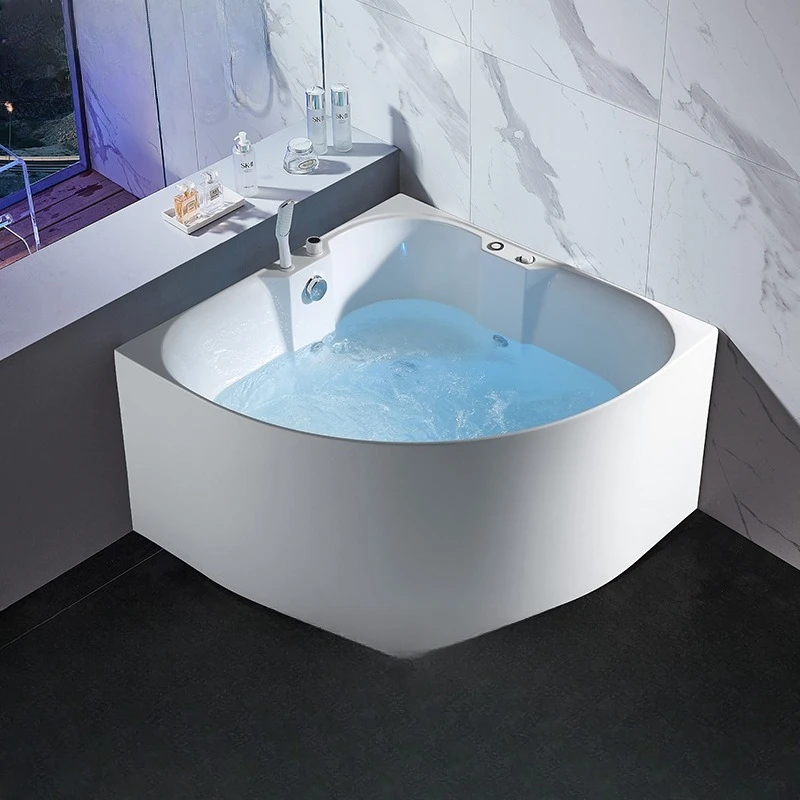 부채꼴 욕조 딥 버블 아크릴 욕조 소형 아파트 일본식 무봉제 미니 벽 홈스테이 가정용