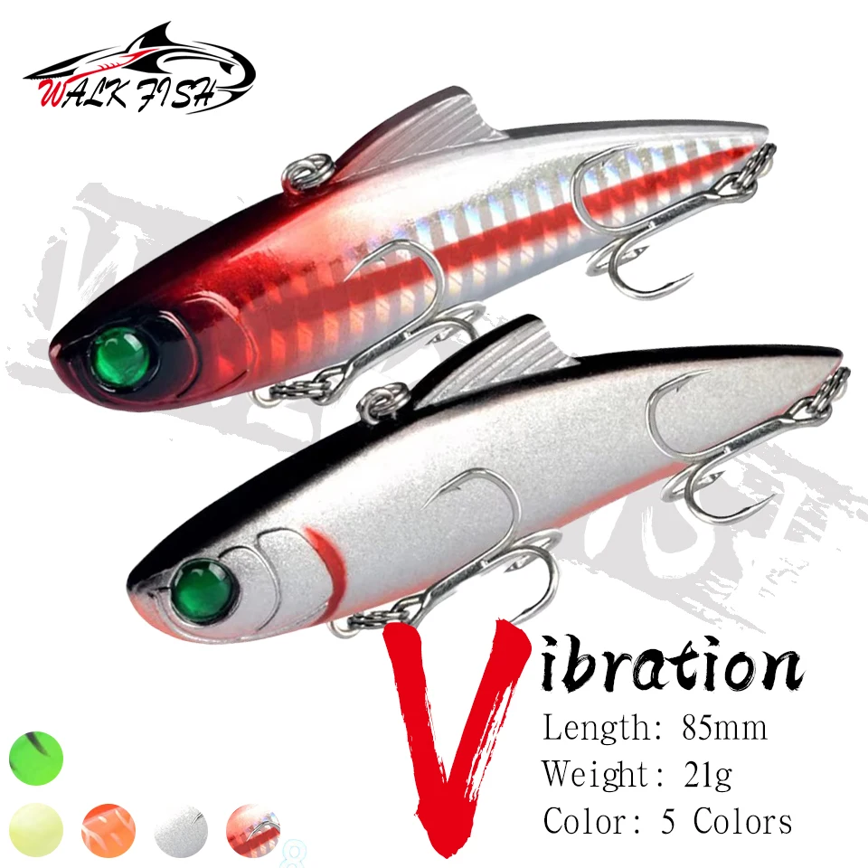 WALK FISH 21g 8,5cm Sinkender Angelköder VIB-Köder Metall-Vollschwimmköder Fischerei-Ausrüstung Kunststoff Künstlicher Harter Köder für Süßwasser