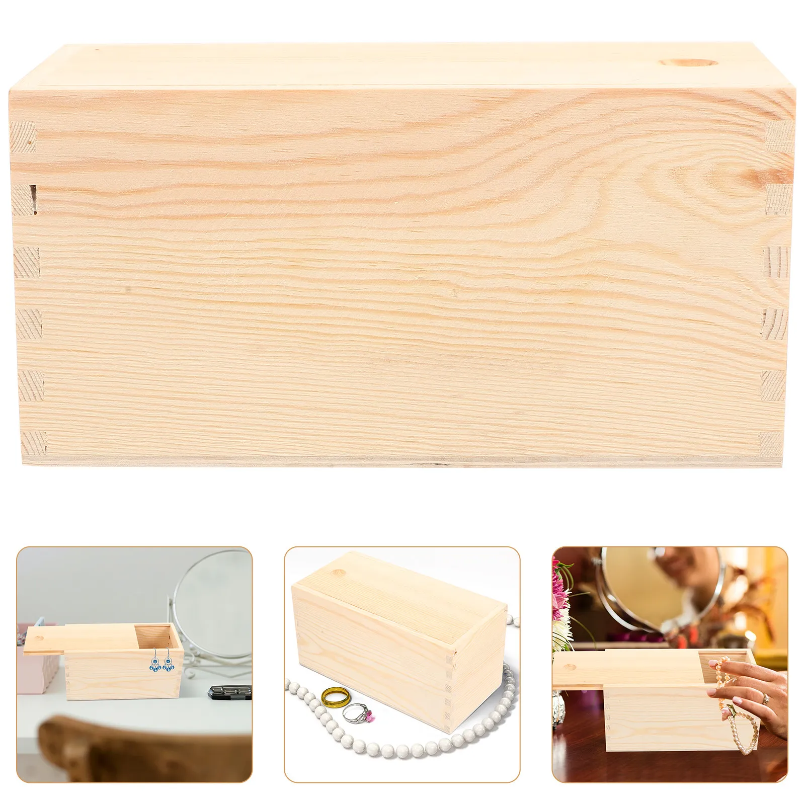 

Wood Jewelry Box Portable Sturdy Vintage Design Jewelry Case Large Capacity Multi Functional Storage Organizer for Rings