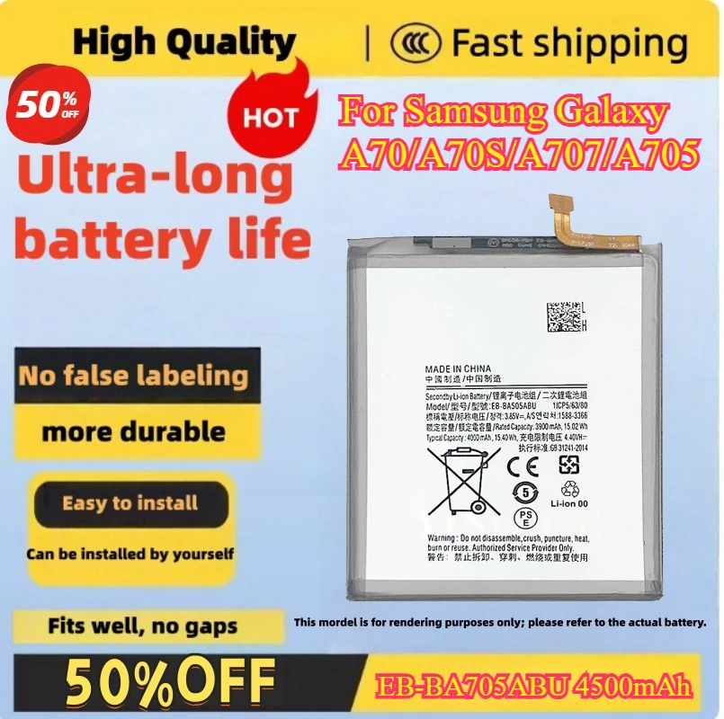 EB-BA705ABU 4500mAh Replacement Battery For Samsung Galaxy A70/A70S/A707/A705 high quality mobile phone battery compatible