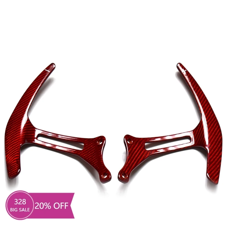 Red Carbon Fiber Paddle Extension Car Steering Wheel Shift Paddle Shifter for Ferrari 458 430 360 Interior Accessories
