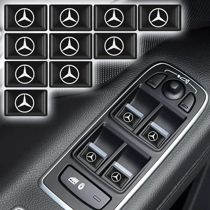 10PCS Car Multimedia Lables Steering Wheel Sticker Decals for Mercedes Benz W210 W211 W124 W168 W176 W203 W204 W212 CLA SL GLA