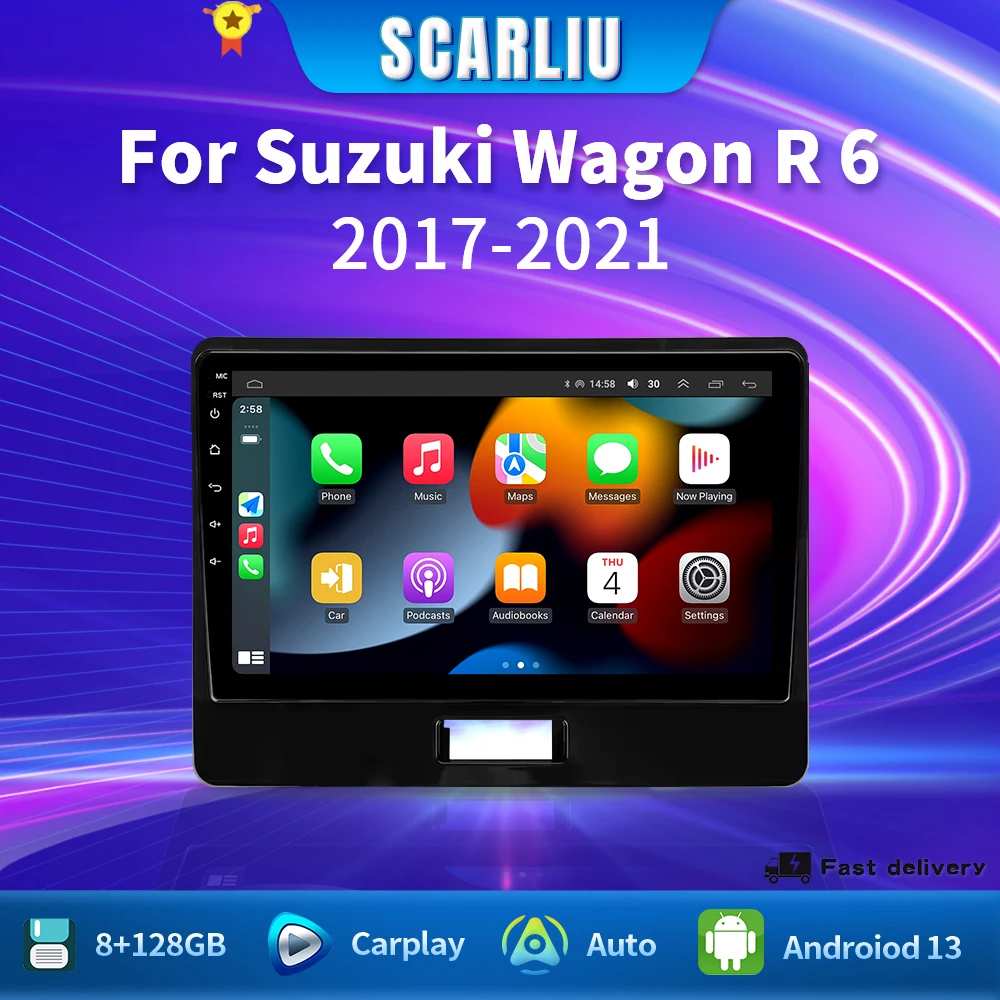 

SCARLIU 4G Android OS For Suzuki Wagon R 6 VI 2017 - 2021 Car Multimedia Player Head Unit Stereo GPS Navigation BT 5.0 WIFI