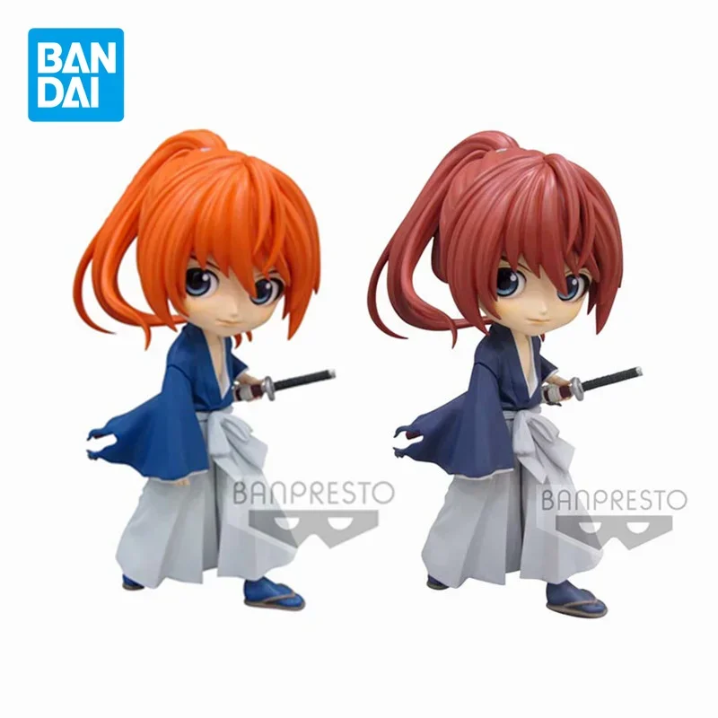 Bandai Original Figure Q Version Posket HIMURA KENSHIN Model Anime Characters Gift Animation Dolls Collectible Children's Toys