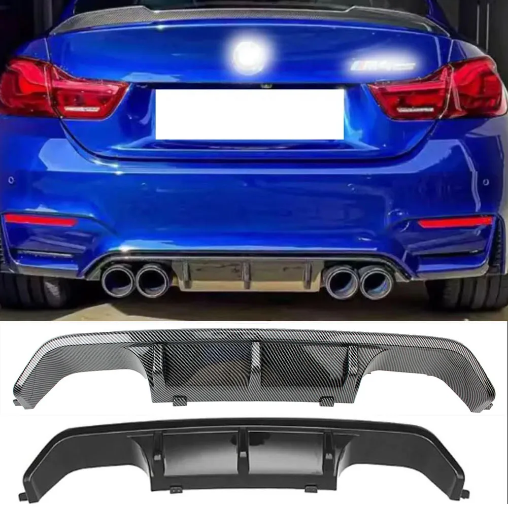 

Glossy Black/Carbon Fiber LookRear Bumper Diffuser Lip Spoiler MP Style For BMW 3 4 Serises F80 M3 F82 F83 M4 2014- 2020