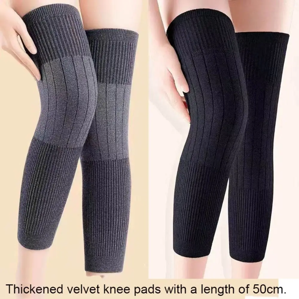 New Cashmere Wool Knee Brace Pads KneeCap Black/Grey Wool Kneepad Protector Knee Warmers Knees