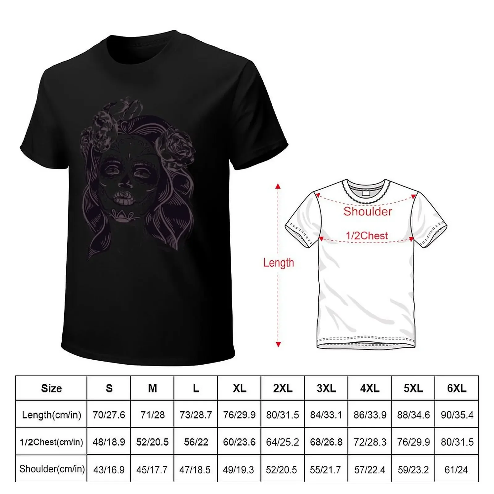 Sugar Skull Girl T-Shirt blacks plus size tops anime tshirt compression shirt men