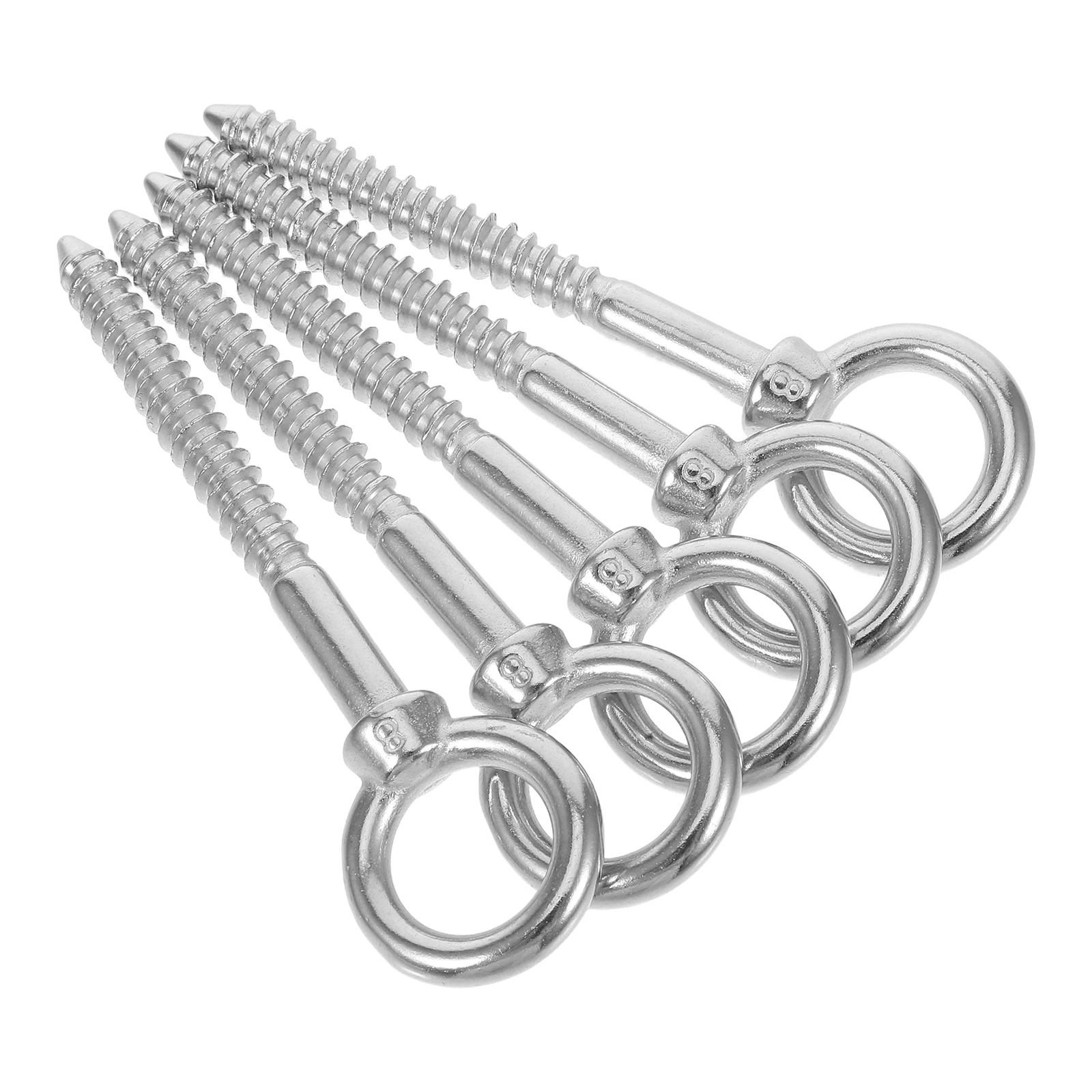 

5Pcs Stainless Steel Eye Screws Durable Heavy Duty Self Tapping Screw Hooks for Ceiling Wall Hanging Swing Chair Hammock