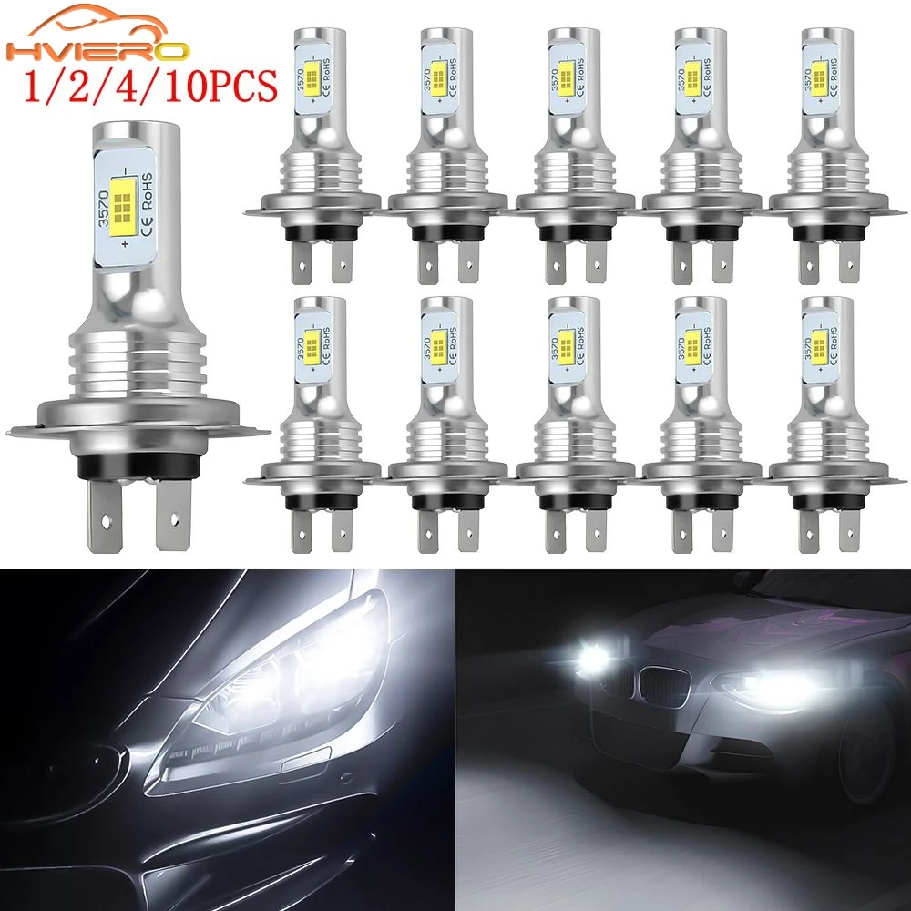 1/2/4/10pcs Car Fog Light H7 H4 H3 H11 H1 9005 LED Bulb Headlight Ultra Bright Headlamp Brake Reverse Turn Signal Lamp 6500K 12V