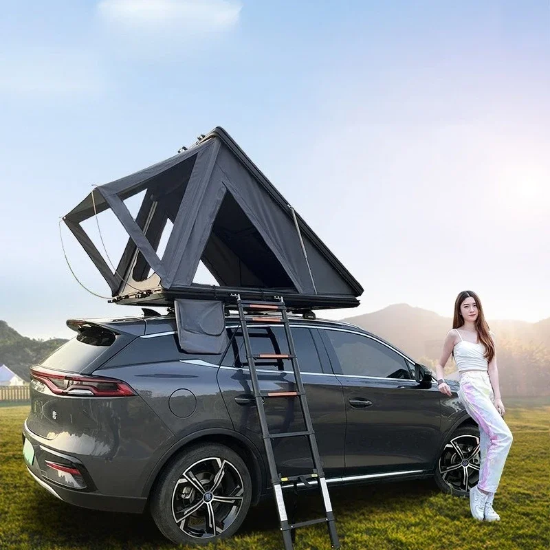 Roof tent, camping aluminum alloy automatic SUV car ultra-thin hard top outdoor car tent