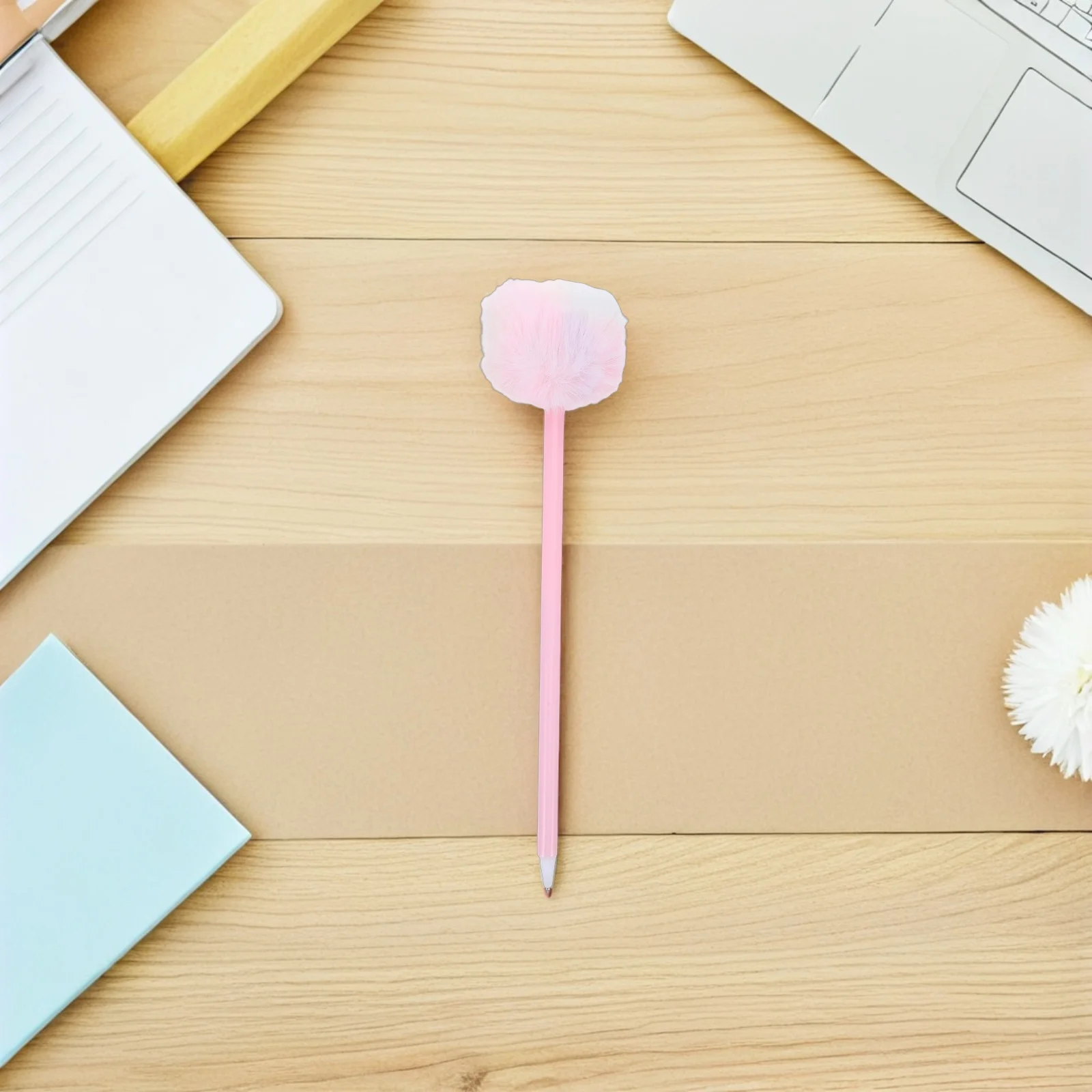 

10 шт., шариковая ручка с круглым помпоном, гелевые чернильные ручки, детские канцелярские принадлежности для девочек, креативные ручки для письма, рисования