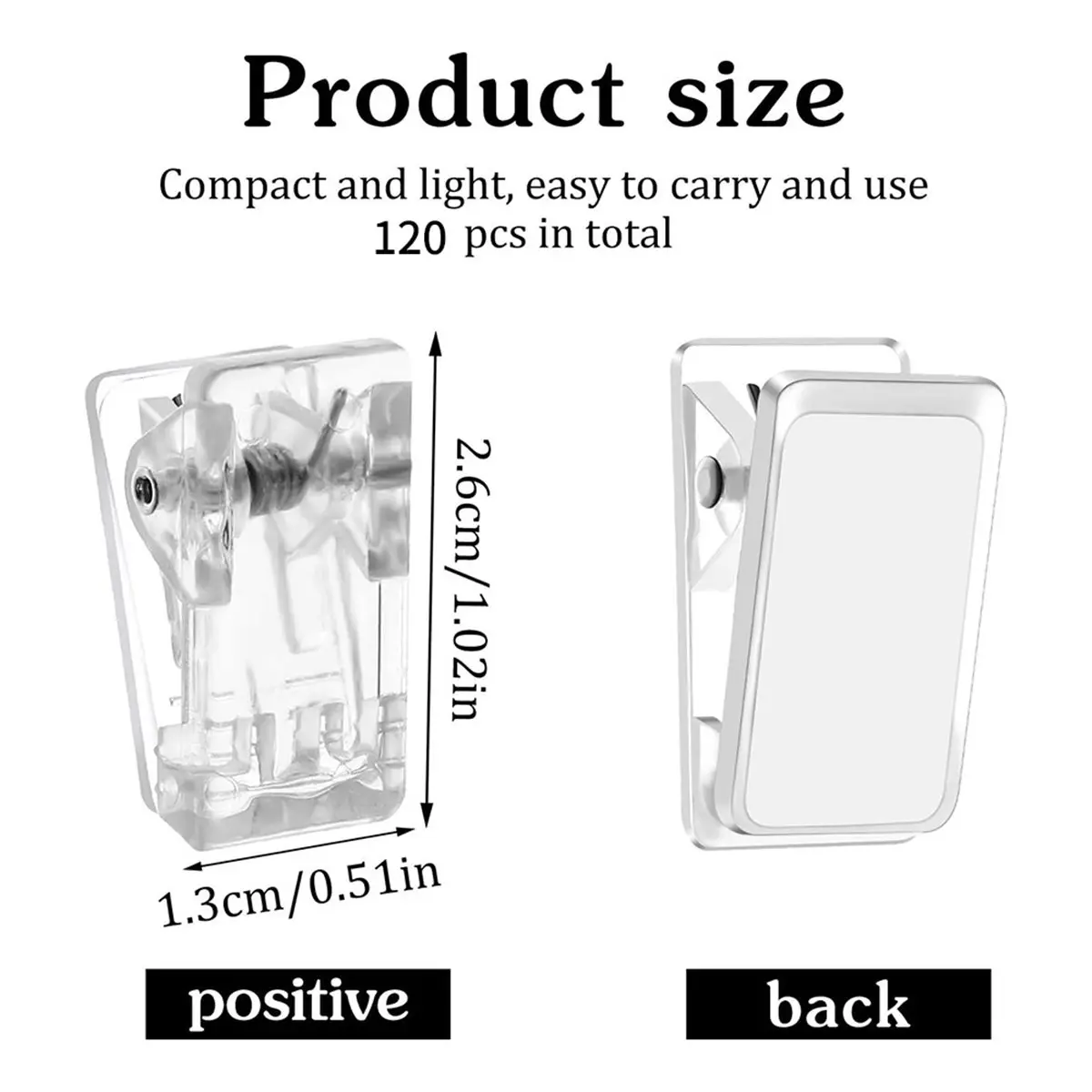 120 Pieces Self Adhesive Clips, Tapestry Sticky Spring Hangers Wall Clips for Hanging Poster Photo Offices Decorations
