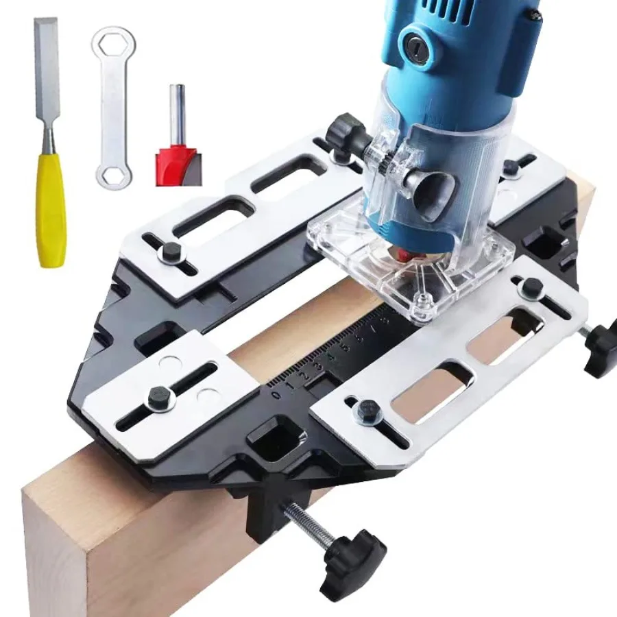 

Aluminum Alloy Door Hinge Jig Door Hinge Hole Woodworking Hole Opener Slotting Locator Hinges for Wood Cabinet Kitchen Door Loc