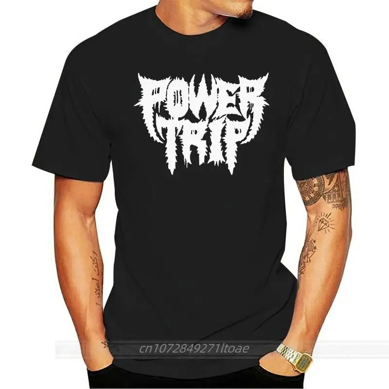 Neu Power Trip Thrash Metal Band Logo T-Shirt S-3Xl Harajuku Funny Tee Shirt cotton tshirt men summer fashion t-shirt euro size