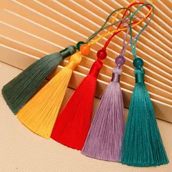 5/10/20Pcs 13cm Silky Floss Bookmark Tassels with Cord Loop Soft Craft Mini Tassel Beaded for Jewelry Making DIY Craft Accessory